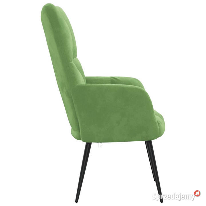 Fotel jasnozielony obity aksamitem WM328076