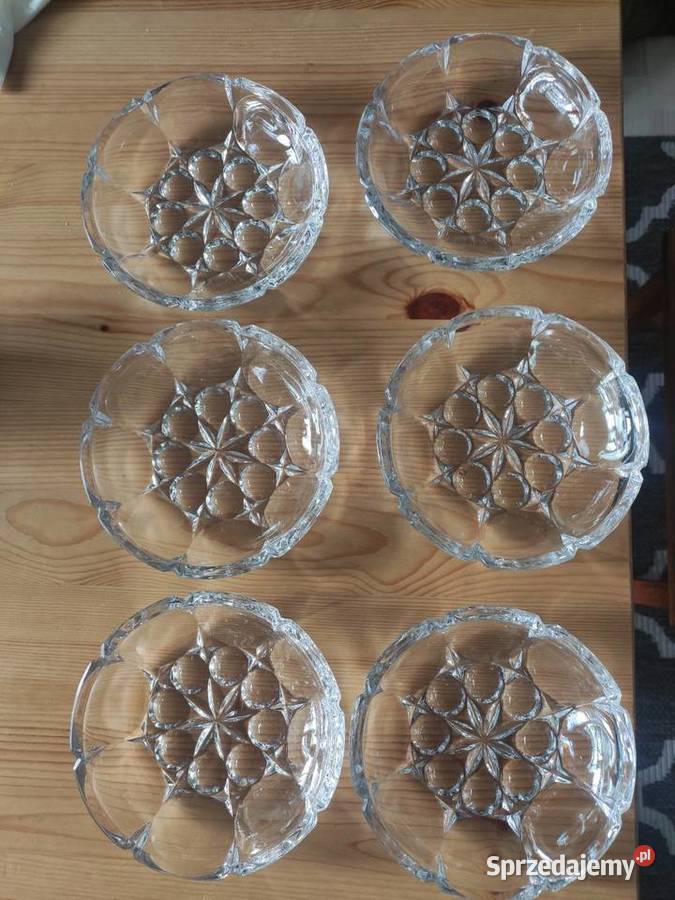 Talerzyki Miski miseczki salaterki kryształ PRL Cieszyn