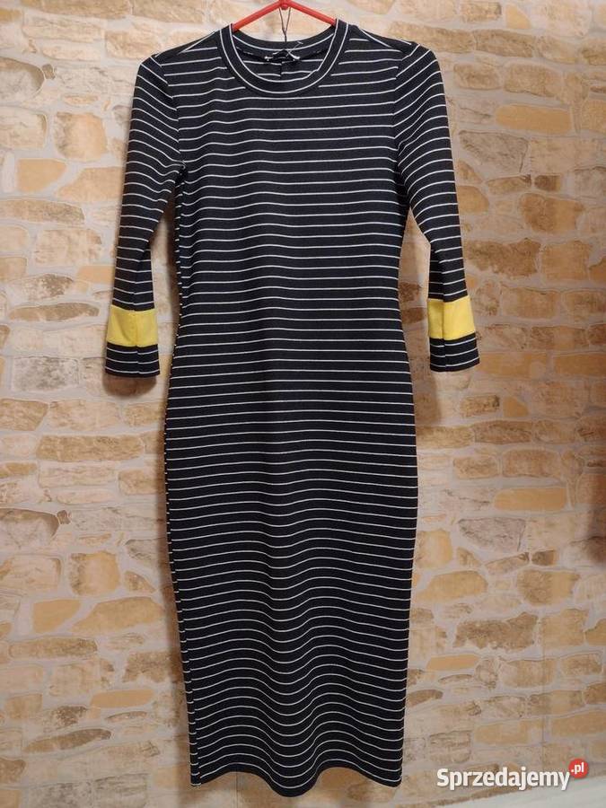 36S ZARADługa ołówkowa sukienka dzianinowa z czarny Kraków