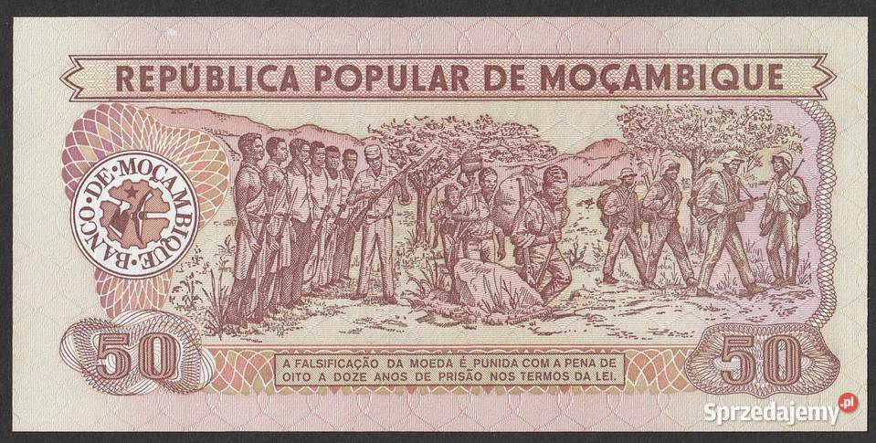 MOZAMBIK 50 METICAIS 1986 AK STAN BANKOWY UNC Łódź