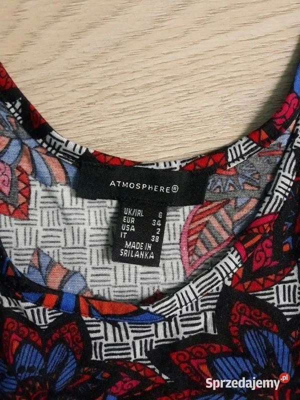 Kolorowa bluzka koszulka na ramiączkach Topy i koszulki małopolskie