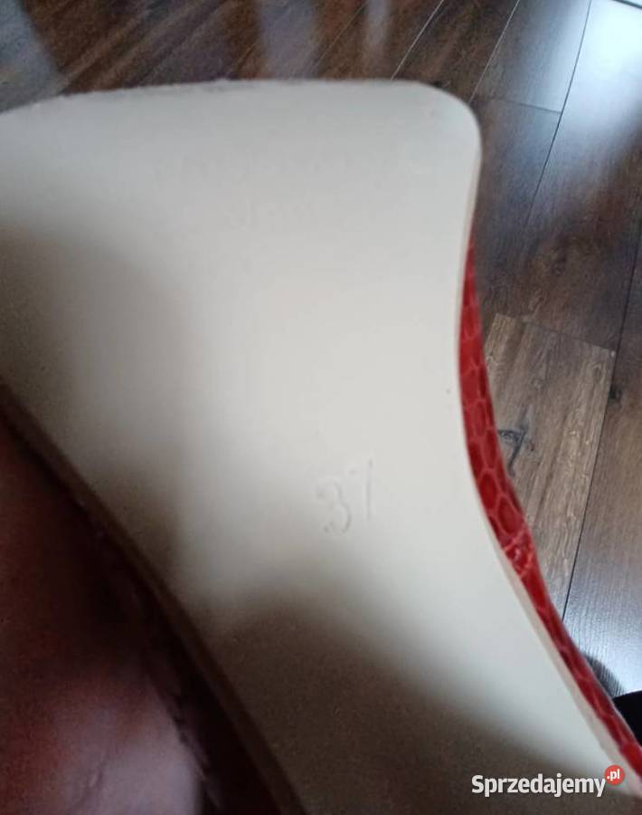 Buty czerwone czółenka obcasy skórzane Rzeszów