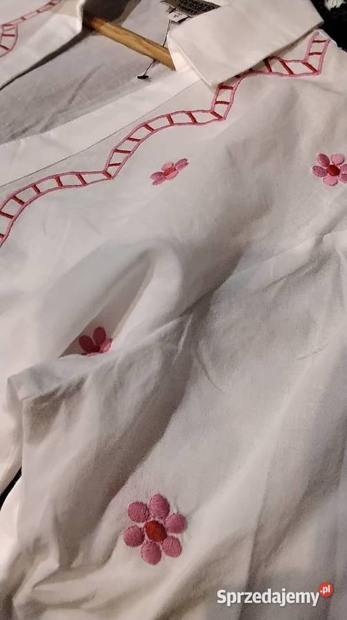 Koszula Biała z Haftem Batystowa Damska S SM Nowa Sól