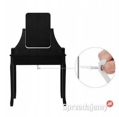 Stylowa Toaletka biurko z Hokerem i bez ramkowym Rumia