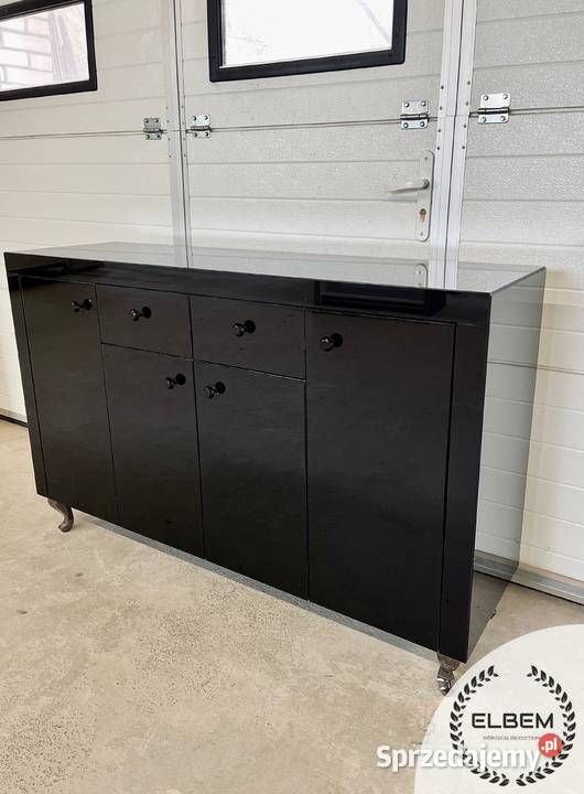 Czarna szklana komoda Glamour śląskie Katowice