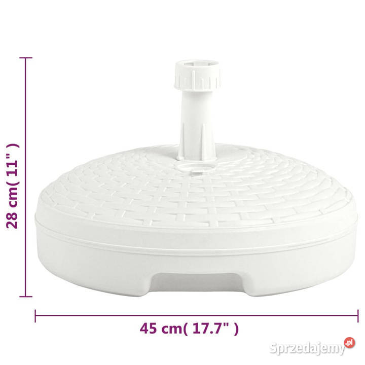 Podstawa pod parasol 20 L biała rattan z Pozostałe Warszawa