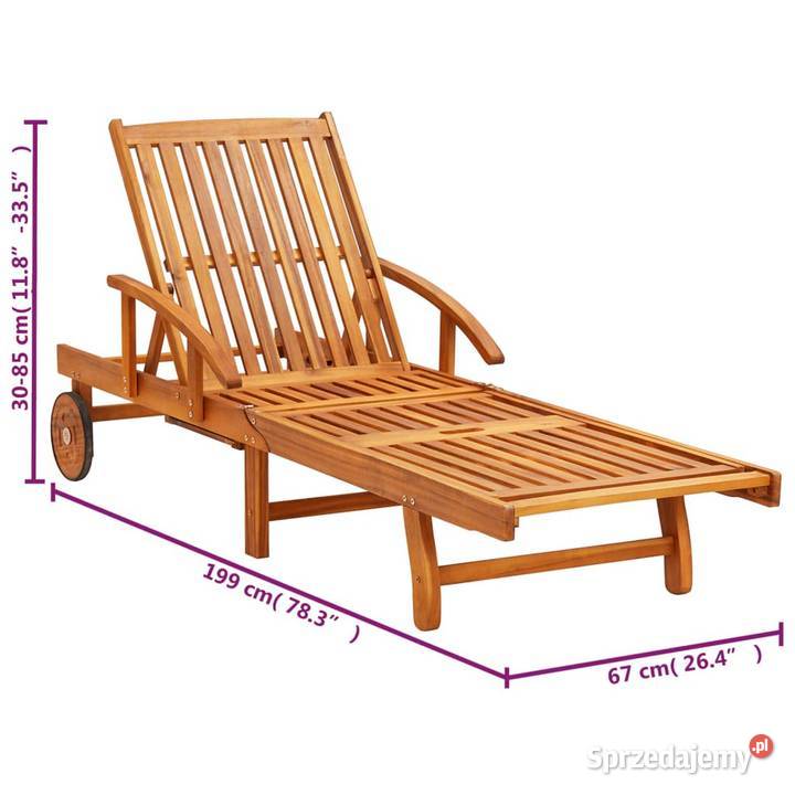 vidaXL Leżaki z poduszkami 2 lite drewno Warszawa