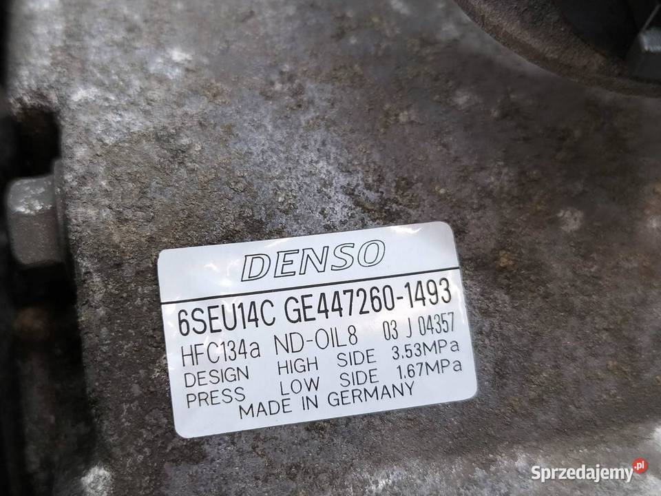 SPRĘŻARKA KLIMATYZACJI 4472601493 16 VVTI Toyota Rok produkcji 2007
