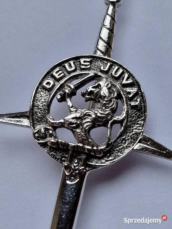 VINTAGE SZKOCKA BROSZA MĘSKA MIECZ MACDUFF DEUS sprzedam