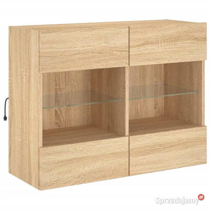 Ścienna szafka TV z LED dąb sonoma 785x30x605 Warszawa