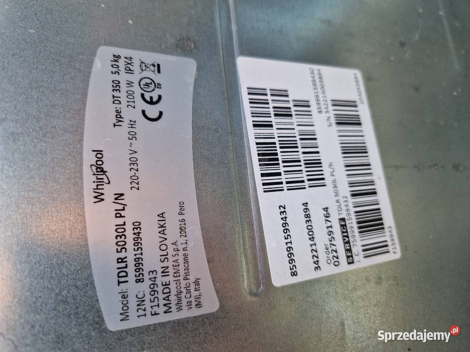 Pralka Whirlpool TDLR 5030L N Sprawna pierze Głogowa