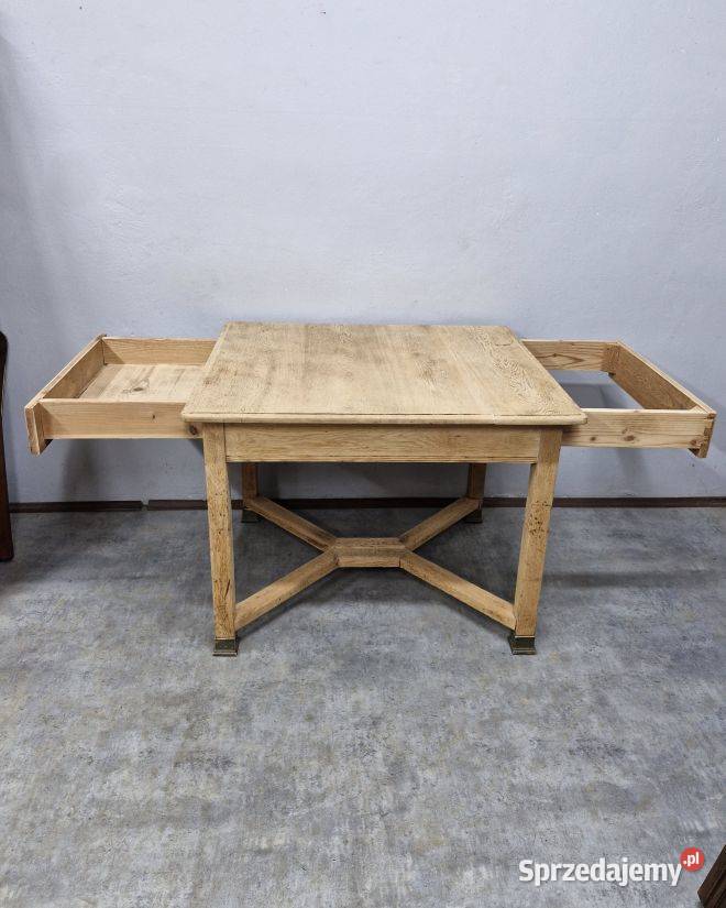Dębowy Rozkładany Stół Międzywojenny AntykiMarki Marki