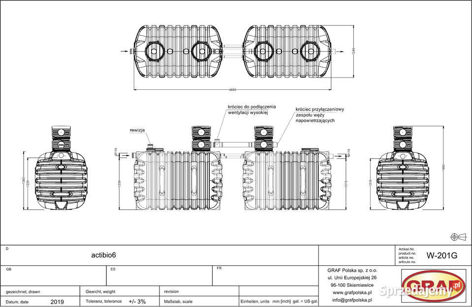 Oczyszczalnia ścieków ACTIBIO 6 GRAF transport