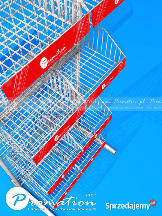 Regał sklepowy metalowy z koszykami ekspozytor Warszawa