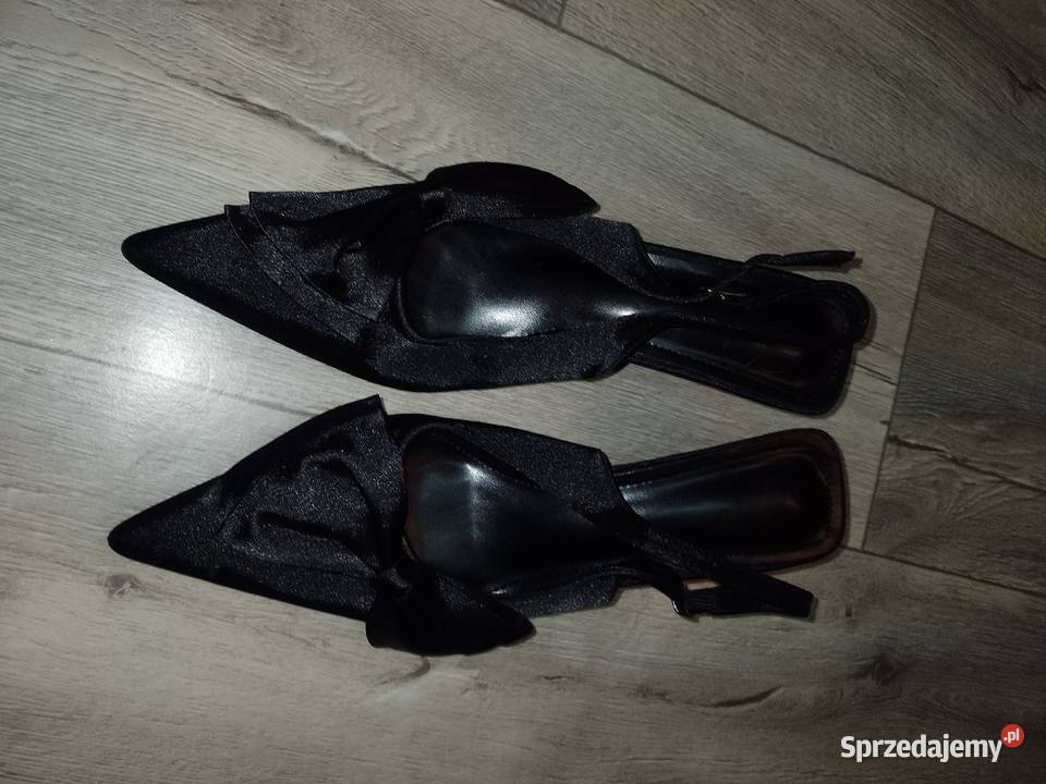 41 Czarne czółenka wieczorowe z odkrytą piętą 26cm Kraków sprzedam