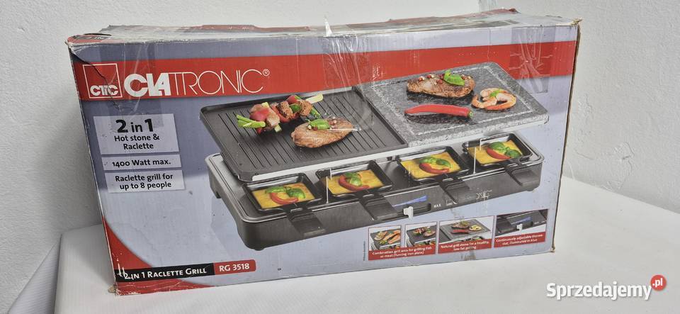 Grill Raclette Clatronic RG 3518 2w1 Gorący Biłgoraj
