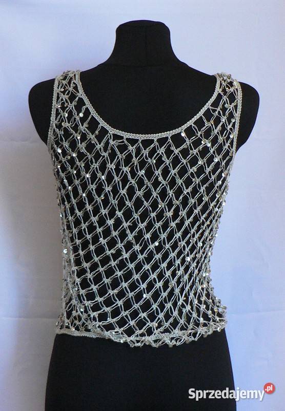 seksowny TOP siatkanowy XS S M bez rękawa Łódź