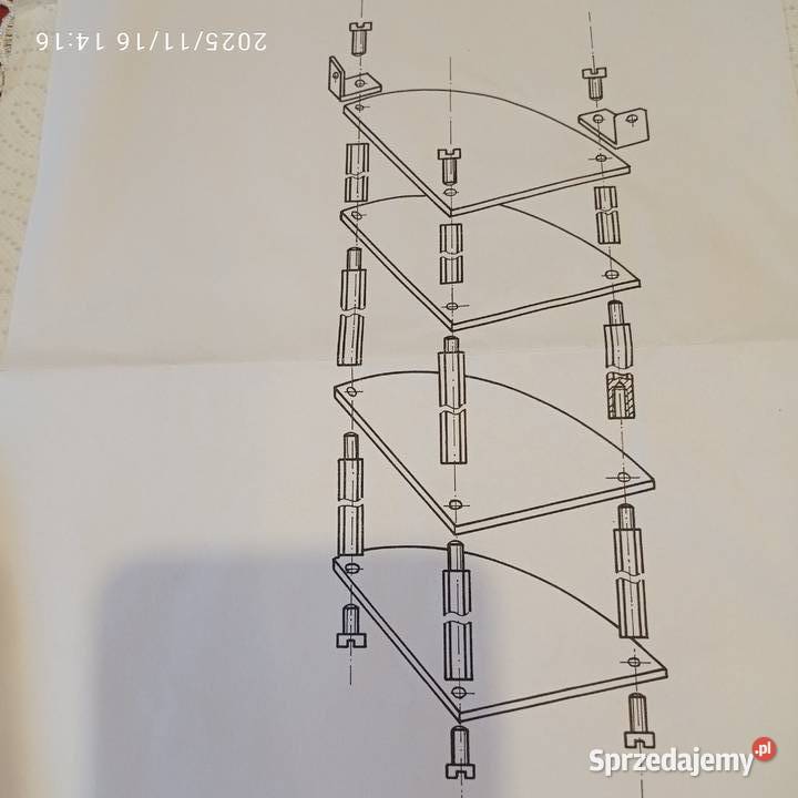 półka wisząca pod prysznic łazienkowa do domu do 20cm Pająków