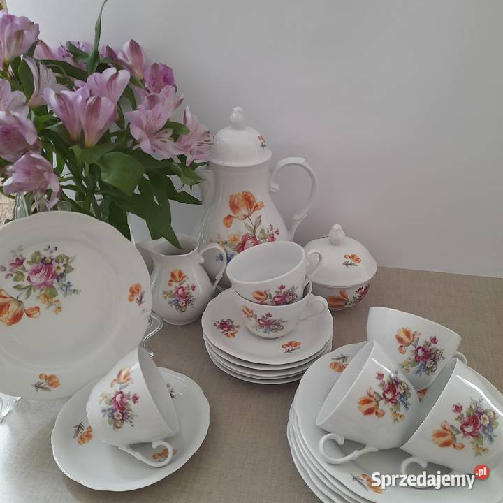 Serwis kawowy Kahla na 6 osób filiżanki dzbanek Bogatynia