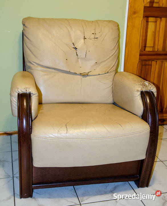 Fotel KLER skórzany do renowacji Wrocław sprzedam