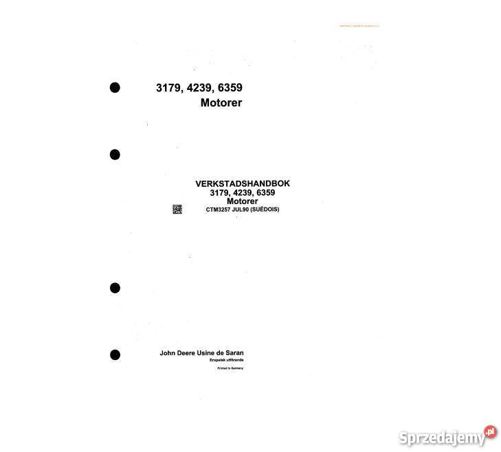 John Deere 3179 4239 6359 instrukcja napraw Kielce
