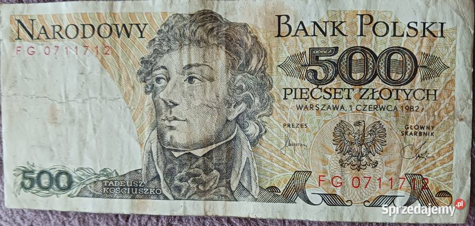 500 T Kościuszko FG 1VI1982 r Numizmatyka wielkopolskie