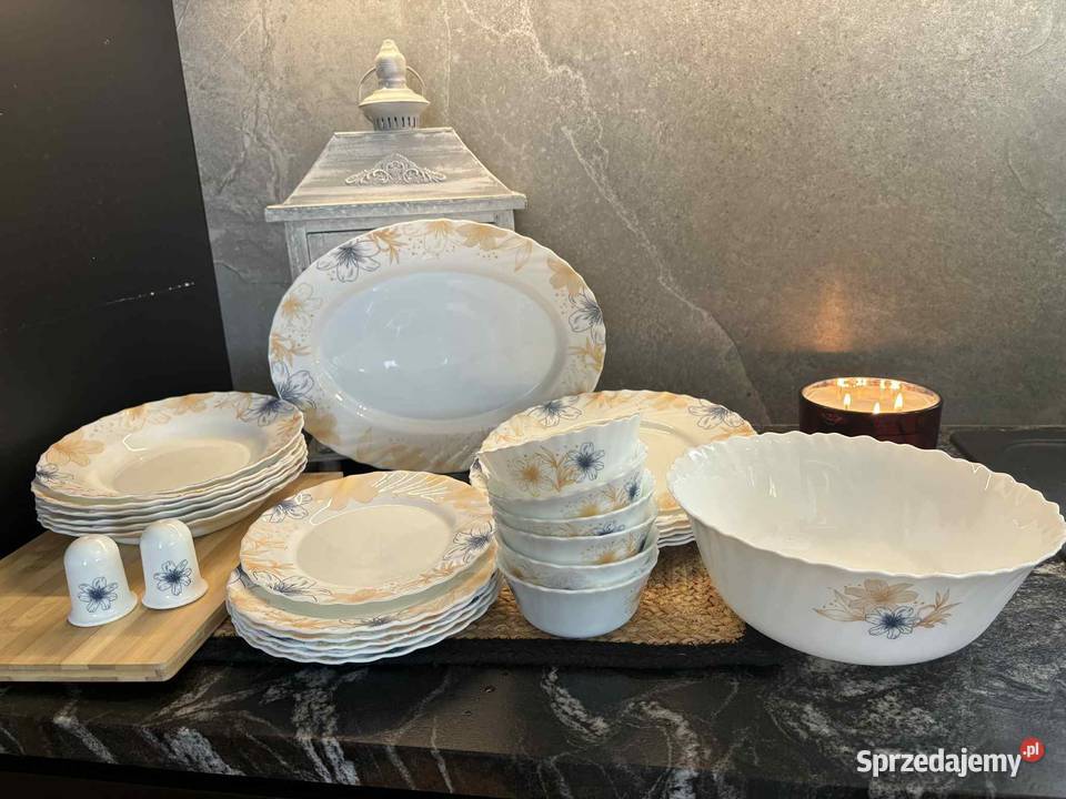 199 Serwis obiadowy 28 elementów Kwiatki Zabrze