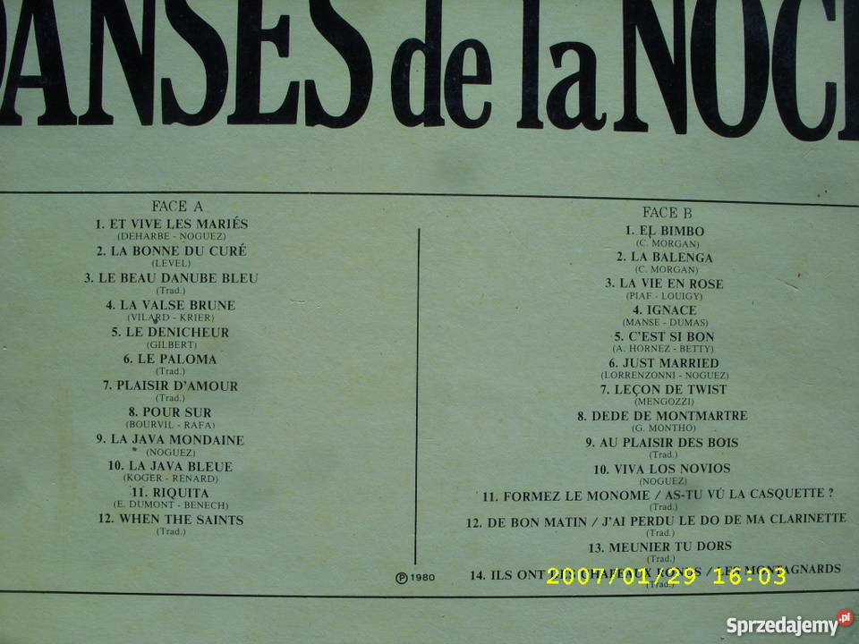 Dance Lp DANSES DE LA NOCEeuromusic France płyta winylowa Wołów sprzedam