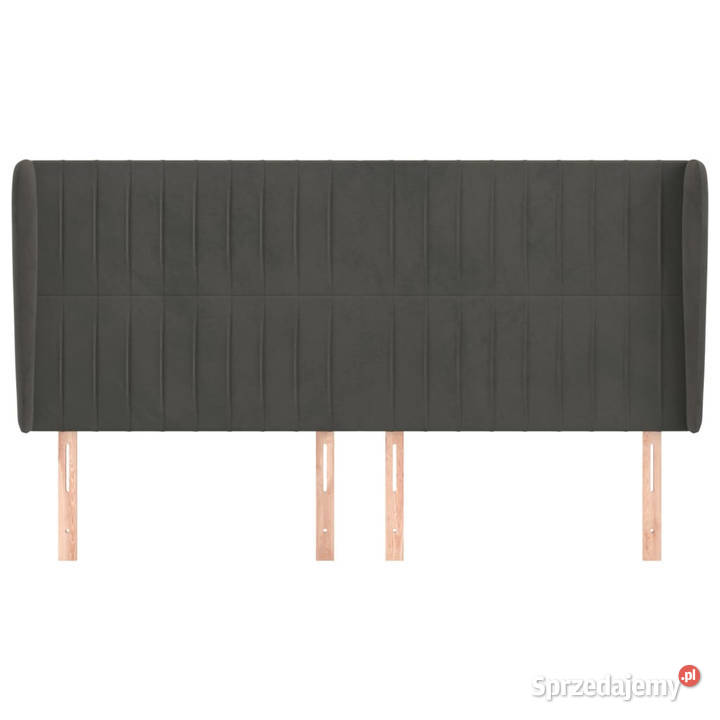 Zagłówek uszak ciemnoszary 163x23x118128 aksamit Warszawa