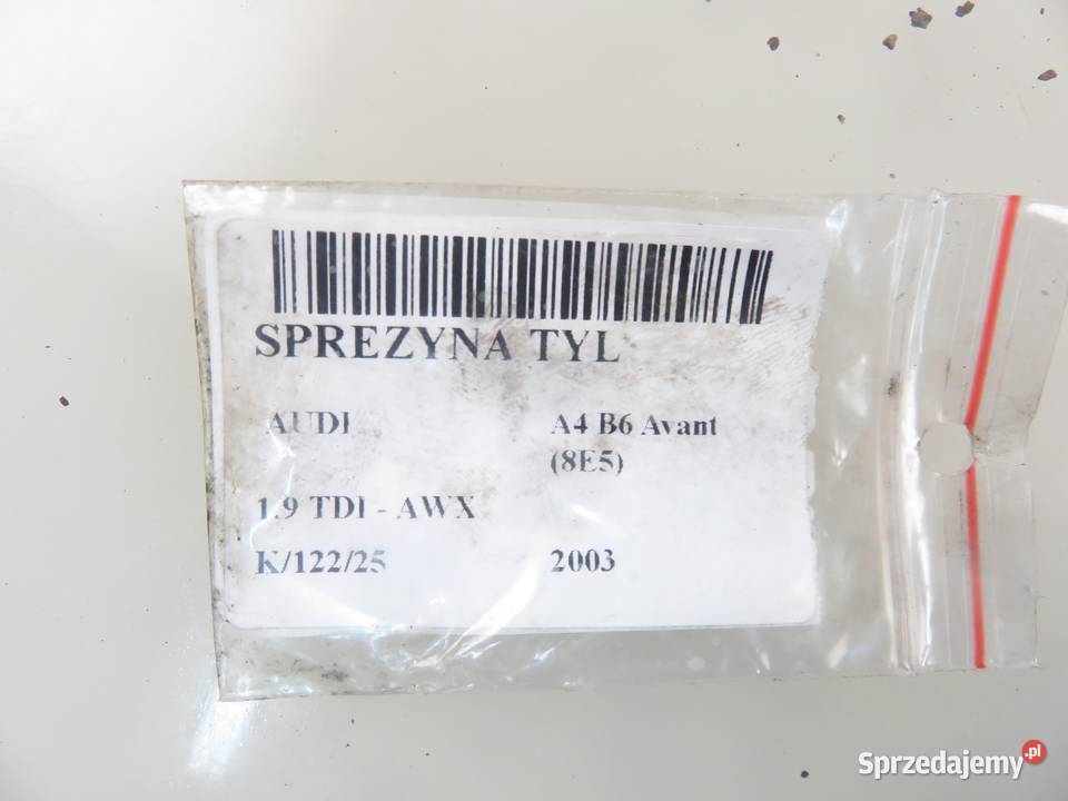 SPRĘŻYNA TYŁ AUDI A4 B6 Avant 19 TDI AWX
