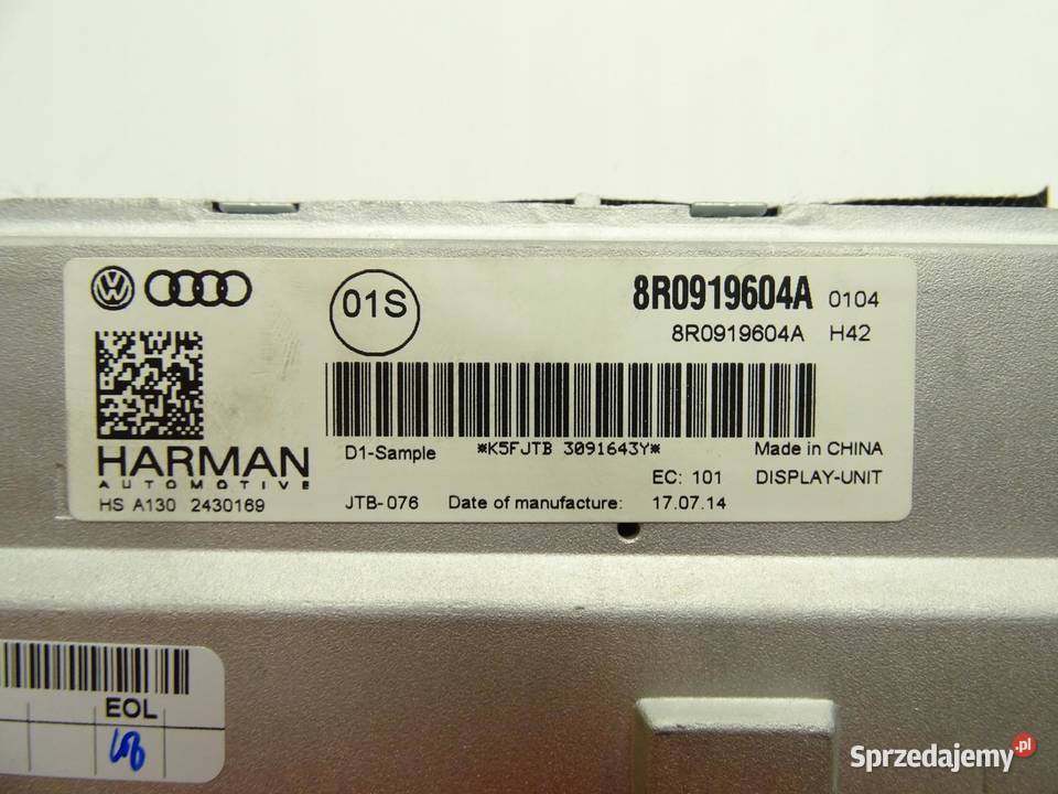 EKRAN WYŚWIETLACZ MMI AUDI A4 B8 A5 8T LIFT