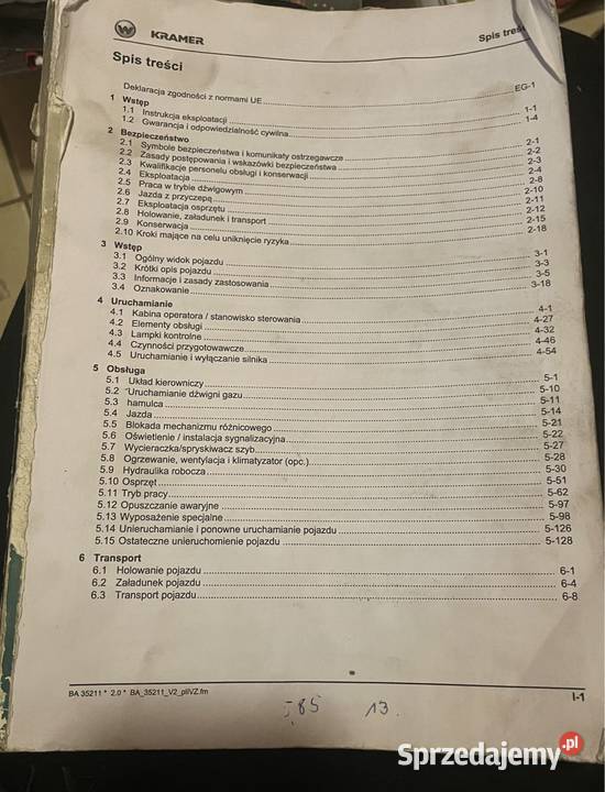 Instrukcja eksploatacji ładowarka kramer 35211 Poradniki, albumy i reportaże Kultura i Rozrywka małopolskie