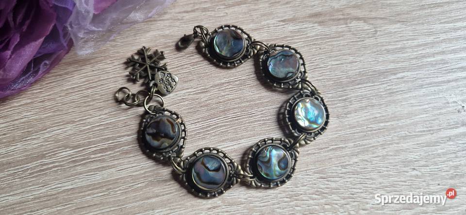 Muszla Paua Bransoletka vintage