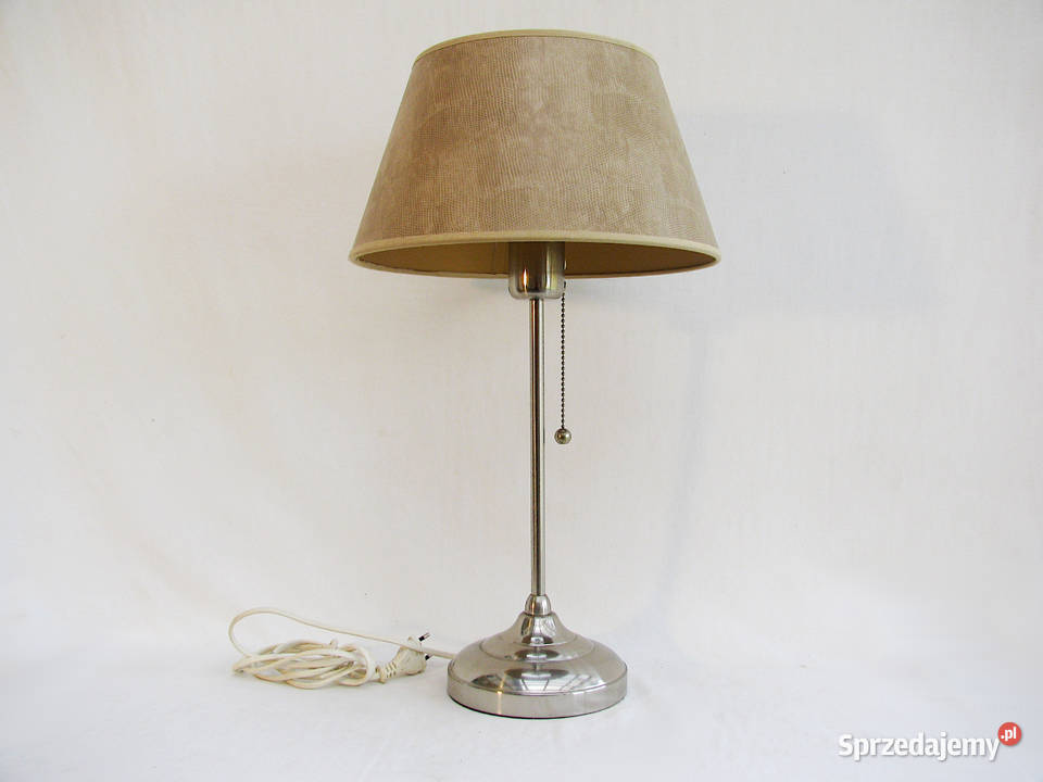 Duża Lampka nocna niklowana na nóżce Szczecinek