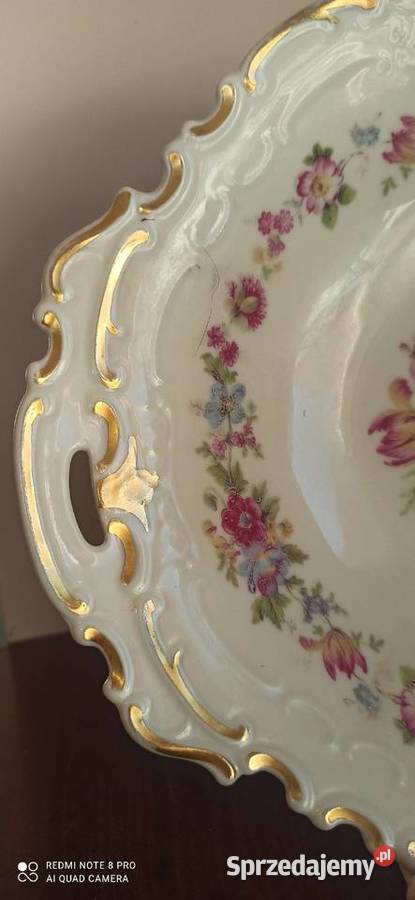 Zloty Kieliszek z białej porcelany Sygnowany M Gdańsk sprzedam