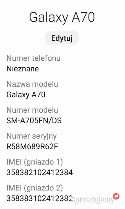 Samsung Galaxy A70 Bez wyświetlacza Opole sprzedam