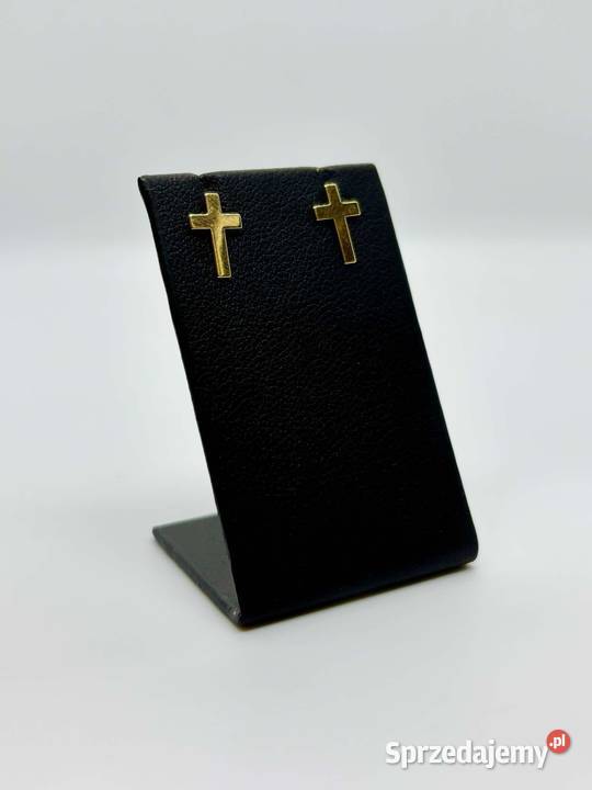 Nowe Złote Kolczyki pr 585 068g Krzyż