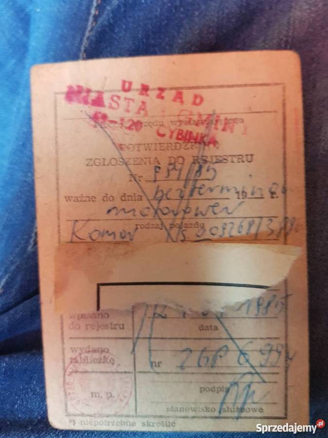 Dokumenty kolekcjonerskie WFM KOMAR Słubice