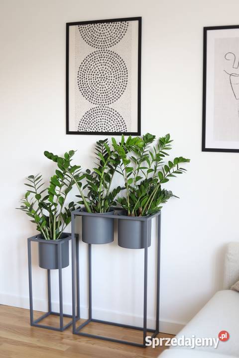 Kwietnik Metalowy Stojak z donicami 80x50 LOFT Kwietniki Sobienie-Jeziory