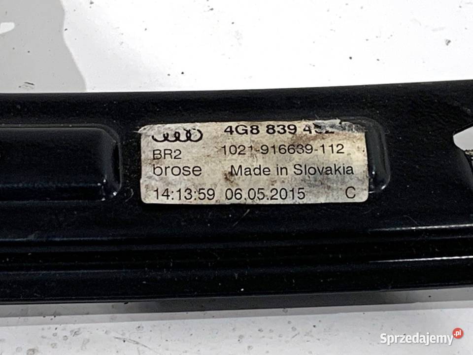 PODNOŚNIK SZYBY PRAWY TYŁ AUDI A7 4G 4G8839462 Części samochodowe