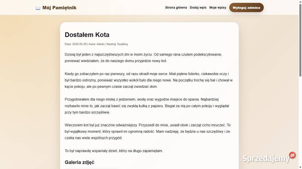 Mój pamiętnik pamiętnik online blog Elektronika Dębno