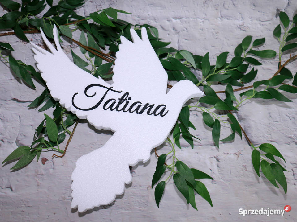 Gołębie z imionami dzieci Styropianowe ozdoby Jasienica Rosielna
