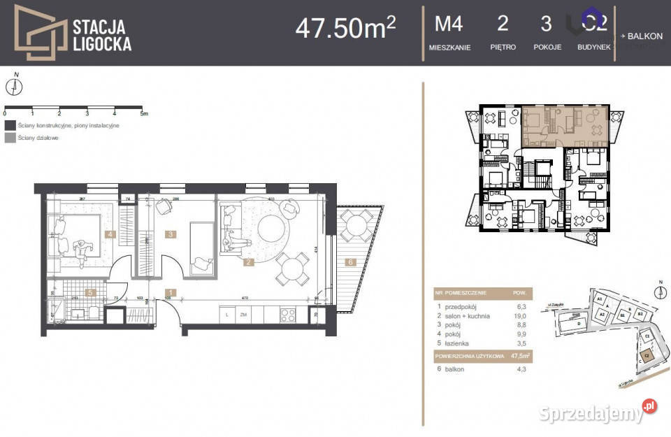 Mieszkanie Katowice 475m2 3 pokojowe śląskie