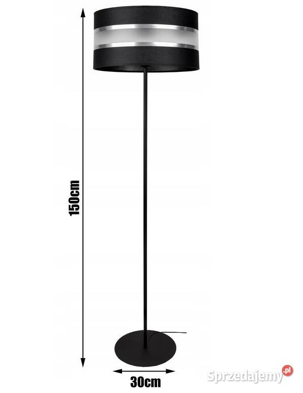 LAMPA STOJĄCA PODŁOGOWA abażur czarna biała Choroszcz sprzedam