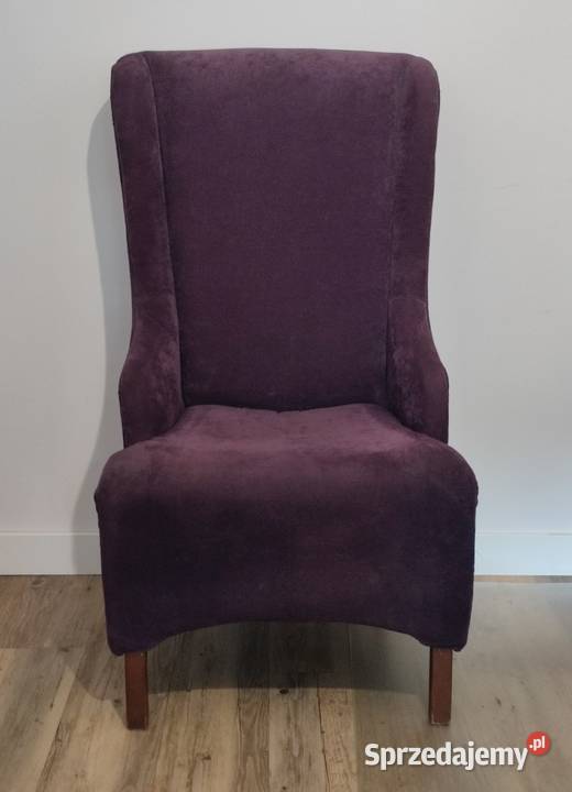 Fotel welurowy fioletowy nieużywany Olsztyn