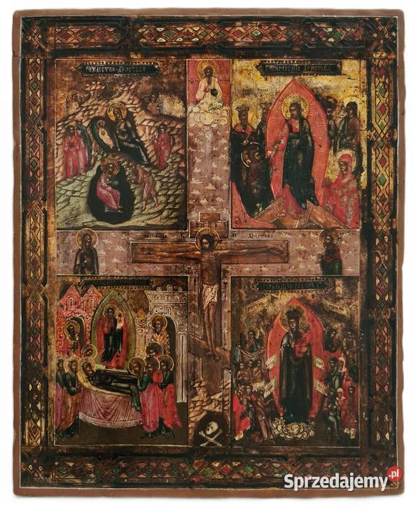 Ikona czteropolowa Jezus Chrystus Ukrzyżowany Warszawa
