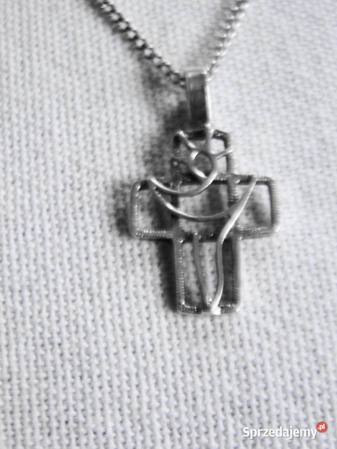 Stary naszyjnik krzyżyk Warmet na łańcuszku Naszyjniki