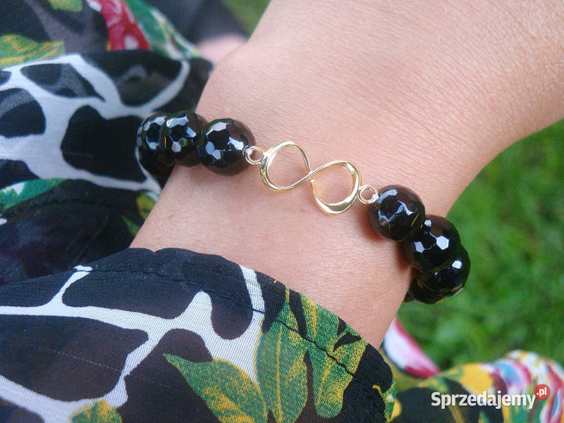 Bransoletka damska Onyks czarny fasetowany z świętokrzyskie Kielce