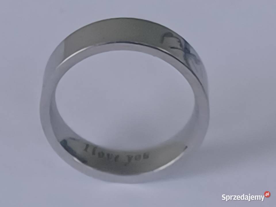 Obrączka Grawerowana I love you Stal nierdzewna wielkopolskie