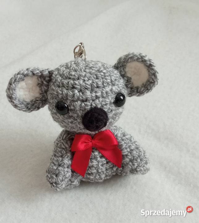 Miś koala wykonany na szydełku brelok zawieszka